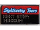 Part No: 87079pb1310  Name: Tile 2 x 4 with 'Sightseeing Tours' on Red Stripe and 'NEXT STOP: MUSEUM' Pattern (Sticker) - Set 60200