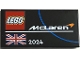 Part No: 87079pb1400  Name: Tile 2 x 4 with LEGO and McLaren Logos, United Kingdom Flag (Union Jack) and White '2024' Pattern