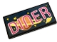 Part No: 87079pb1433 Name: Tile 2 x 4 with Magenta and Bright Pink 'DINER', Stars, UFO and Planet with Rings on Dark Blue Background Pattern (Sticker) - Set 40687 Part No: 87079pb1433 Name: Tile 2 x 4 with Magenta and Bright Pink 'DINER', Stars, UFO and Planet with Rings on Dark Blue Background Pattern (Sticker) - Set 40687