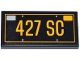 Part No: 87079pb1557  Name: Tile 2 x 4 with Bright Light Orange License Plate '427 SC' and Silver Screws and Rectangle Pattern (Sticker) - Set 10357