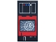 Part No: 87079pb1588  Name: Tile 2 x 4 with Red Control Panel, Blue and White Lights and Buttons, Dark Bluish Gray Screen with Radiating Lines Pattern (Sticker) - Set 75419