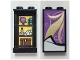 Part No: 87544pb068  Name: Panel 1 x 2 x 3 with Side Supports - Hollow Studs with Medium Lavender Blanket with Gold Highlights on Outside and Shelves with Globe, Books, Scroll, Bottle, and Box on Inside Pattern (Stickers) - Set 41196