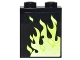 Part No: 87552pb018R  Name: Panel 1 x 2 x 2 with Side Supports - Hollow Studs with Faded Lime Flames Pattern Model Right Side (Sticker) - Set 4840