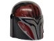 Part No: 87610pb29  Name: Minifigure, Headgear Helmet with Holes, SW Mandalorian with Dark Red and Dark Silver Visor with Scratches and Handprint Pattern