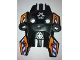 Lot ID: 255241798  Part No: 87820pb02  Name: Hero Factory Shield, Type 1 with Rotor and Blue and White Danger Stripes on Orange Background Pattern (Stickers) - Set 7162