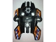 Lot ID: 330485372  Part No: 87820pb03  Name: Hero Factory Shield, Type 1 with Rotor Inverted and Blue and White Danger Stripes on Orange Background Pattern (Stickers) - Set 7162
