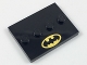 Part No: 88646pb010  Name: Tile, Modified 3 x 4 with 4 Studs in Center with Batman Logo Pattern