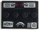 Part No: 88646pb014  Name: Tile, Modified 3 x 4 with 4 Studs in Center with Control Panel with Broken Red Wires, Silver Buttons, Dial, Hoses, Air Vents and Screws Pattern (Stickers) - Set 75939