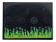 Part No: 88646pb015  Name: Tile, Modified 3 x 4 with 4 Studs in Center with Lime and Bright Green Pixelated Energy Lines Pattern