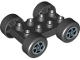 Lot ID: 406212710  Part No: 88760c01pb05  Name: Duplo Car Base 2 x 4 with Black Tires and Silver Spinner Wheels Pattern (88760 / 88762c01pb05)
