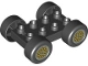Part No: 88760c01pb08  Name: Duplo Car Base 2 x 4 with Black Tires and Yellow 'Y' Spoke Wheels Pattern (88760 / 88762c01pb08)