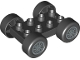 Lot ID: 399753485  Part No: 88760c01pb09  Name: Duplo Car Base 2 x 4 with Black Tires and Silver 'X' Spoke Wheels Pattern (88760 / 88762c01pb09)