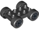 Part No: 88760c01pb12  Name: Duplo Car Base 2 x 4 with Black Tires and 7 Black Spokes and Silver Hubcap Wheels Pattern (88760 / 88762c01pb12)