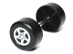 Lot ID: 216237083  Part No: 88762c01pb05  Name: Duplo Wheel Double Assembly with Metal Axle and Spinner Pattern