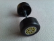 Part No: 88762c01pb08  Name: Duplo Wheel Double Assembly with Metal Axle and Yellow 'Y' Spoke Pattern