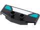 Part No: 89398pb07  Name: Duplo Rear Spoiler / Wing with White Trapezoid and 2 Dark Turquoise Markings Pattern