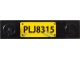 Lot ID: 406139513  Part No: 92593pb053  Name: Plate, Modified 1 x 4 with 2 Studs without Groove with 'PLJ8315' and Silver Scratches Pattern (Sticker) - Set 75933