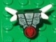 Lot ID: 393138276  Part No: 93056pb03  Name: Minifigure Armor Breastplate with Shoulder Spikes White and Ninjago Cracked Red Skull Pattern