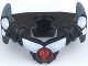 Part No: 93057pb01  Name: Minifigure Armor Breastplate with Shoulder Spikes Gray Up and Ninjago Cracked Red Skull Pattern