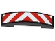 Part No: 93273pb025  Name: Slope, Curved 4 x 1 x 2/3 Double with Red and White Danger Stripes Thick Pattern (Sticker) - Set 60019 / 60020