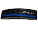 Lego part: Slope, Curved 4 x 1 x 2/3 Double with Silver Grille, Blue Stripe and 'ZL1' Pattern (Sticker) - Set 75891