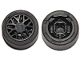 Part No: 93595c01  Name: Wheel 11mm D. x 6mm with 8 'Y' Spokes with Black Tire 14mm D. x 6mm Solid Smooth (93595 / 50945)