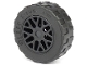 Part No: 93595c02  Name: Wheel 11mm D. x 6mm with 8 'Y' Spokes with Black Tire 17.5mm D. x 6mm with Shallow Staggered Treads - Band Around Center of Tread (93595 / 92409)