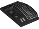 Lego part: Wedge 3 x 4 x 2/3 Triple Curved with Silver Grille and Headlights Pattern