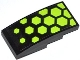 Part No: 93606pb013  Name: Slope, Curved 4 x 2 with Lime Hexagons Pattern (Sticker) - Set 70708