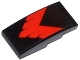Part No: 93606pb018  Name: Slope, Curved 4 x 2 with Red V-Shaped Stripe Pattern (Sticker) - Set 76011