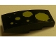 Part No: 93606pb077L  Name: Slope, Curved 4 x 2 with Olive Green Splashes on Black Background Pattern Model Left Side (Sticker) - Set 70133