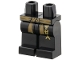 Part No: 970c00pb1878  Name: Hips and Legs with Dark Tan Sash, Gold Ninjago Logogram 'TER' Pattern
