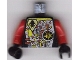 Part No: 973pb0078ac01  Name: Torso Space UFO Circuitry with Red Lever Pattern - LEGO Logo on Back / Red Arms / Black Hands