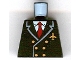 Lot ID: 292686604  Part No: 973pb0109  Name: Torso Airplane Pilot, Suit Double Breasted, Red Tie, Gold Buttons and Logo Pin Pattern