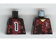 Lot ID: 184238483  Part No: 973pb0165  Name: Torso Soccer Goalie Red Hexagons and No. 1 Front and Back Pattern