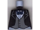 Part No: 973pb0225  Name: Torso Batman Suit Jacket with Gray Vest, Dark Blue Bow Tie Pattern