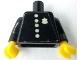 Part No: 973pb0248c01  Name: Torso Police with Badge and 5 Buttons Pattern (Sticker) / Black Arms / Yellow Hands