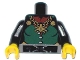 Part No: 973pb0512c01  Name: Torso Castle Fantasy Era Dark Green Front Panel and Gold Spider Necklace Pattern / Black Arms / Yellow Hands