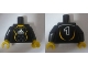 Part No: 973pb0553c01  Name: Torso Soccer Adidas Logo, White and Yellow No. 1 Pattern (Stickers) / Black Arms / Yellow Hands