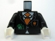 Part No: 973pb0564c01  Name: Torso Agents Villain Suit with Orange Tie and Cash in Pocket, Dollar Sign on Back Pattern / Black Arms / White Hands