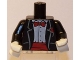 Part No: 973pb0665c01  Name: Torso Jacket Formal with White Shirt and Red Bow Tie and Cummerbund Pattern / Black Arms / White Hands