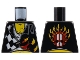 Lot ID: 149875730  Part No: 973pb0688  Name: Torso World Racers - Checkered Pattern with Flames, Chest Hair on Front, Skull on Back