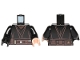 Part No: 973pb1058c01  Name: Torso SW Jedi Robe, Dark Brown Belt with Pouches, Silver Buckle, Reddish Brown Shirt Pattern / Black Arms / Light Nougat Hand Left / Black Hand Right