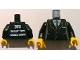 Part No: 973pb1080c01  Name: Torso Suit with 2 Buttons, Gray Sides, Gray Centerline and Tie Front, 2011 The LEGO Store Toronto, Canada Back Pattern / Yellow Hands