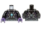 Part No: 973pb1362c01  Name: Torso Armor with Dark Bluish Gray Belts, Dots, Star and Blue Round Jewel (Chi) Pattern / Black Arms / Dark Purple Hands