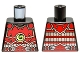 Lot ID: 254930671  Part No: 973pb1372  Name: Torso Ninjago Red Armor and Silver Belt with Lime Swirl Medallion Pattern