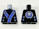 Part No: 973pb1385  Name: Torso Ninjago Robe with Blue and Silver Sash Pattern
