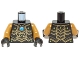 Part No: 973pb1639c01  Name: Torso Chima Black Scaled Armor with Gold Edges, Lime Diamonds and Blue Round Jewel (Chi) Pattern / Pearl Gold Arms / Black Hands