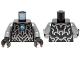 Part No: 973pb1642c01  Name: Torso Chima Silver Armor, Lime Diamonds and Dark Azure Round Jewel (Chi) Pattern / Flat Silver Arms / Black Hands