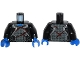 Part No: 973pb1740c01  Name: Torso Robes with Silver Trim over Armor and Dark Red Wounds Pattern / Black Arms / Blue Hands
